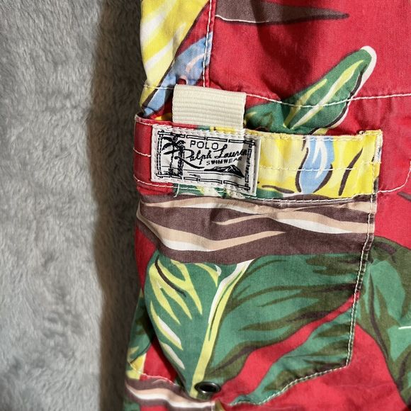 Polo Ralph Lauren Floral‎ Board Shorts Mens 36 Multicolor Cargo Y2K - Picture 2 of 6
